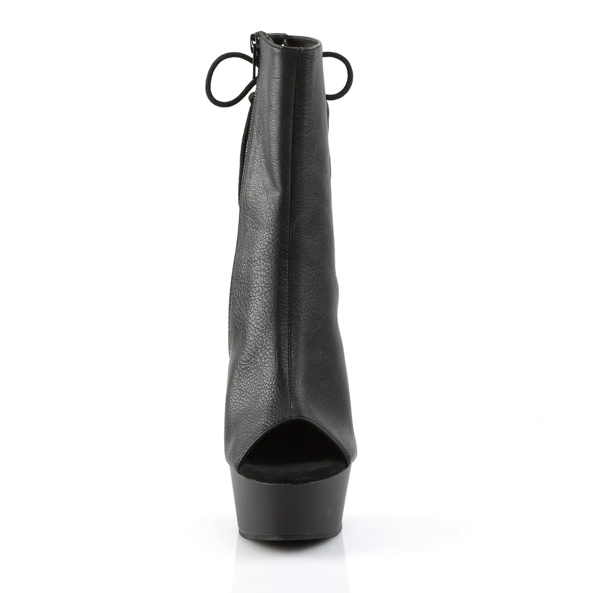 DELIGHT-1018 Pleaser Black Faux Leather Sexy Platform Shoes (Pole Dancing Heels)
