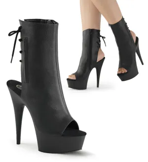 DELIGHT-1018 Pleaser Black Faux Leather Sexy Platform Shoes (Pole Dancing Heels)