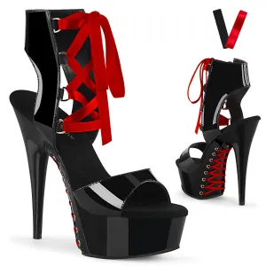 DELIGHT-600-14FH Pleaser Black Patent Sexy Platform Shoes (Pole Dancing Heels)