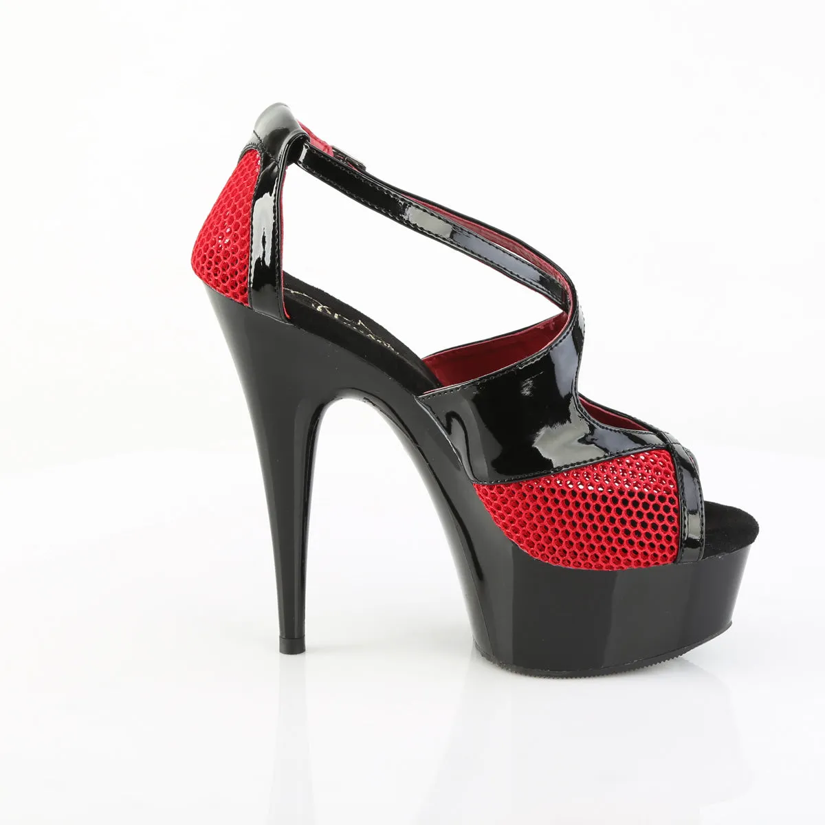 DELIGHT-652-1 Pleaser Black/Red Sexy Platform Shoes (Pole Dancing Heels)