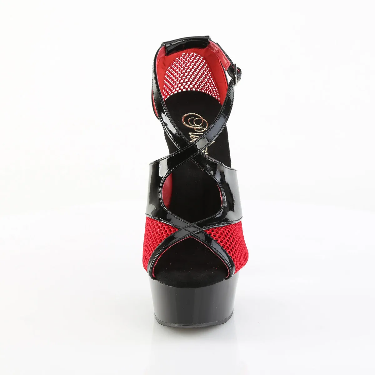DELIGHT-652-1 Pleaser Black/Red Sexy Platform Shoes (Pole Dancing Heels)
