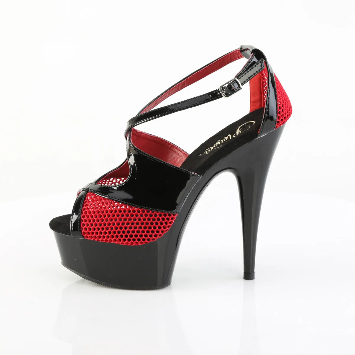 DELIGHT-652-1 Pleaser Black/Red Sexy Platform Shoes (Pole Dancing Heels)