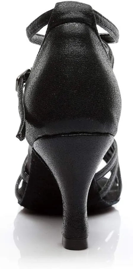 Dheva-C Thick Sole Sandals for Women Fashion Latin Dancing Shoes Women Ballroom Dance Sandals Prom Women's Sandals Women Sandals 39 (Black #3, 4.5)