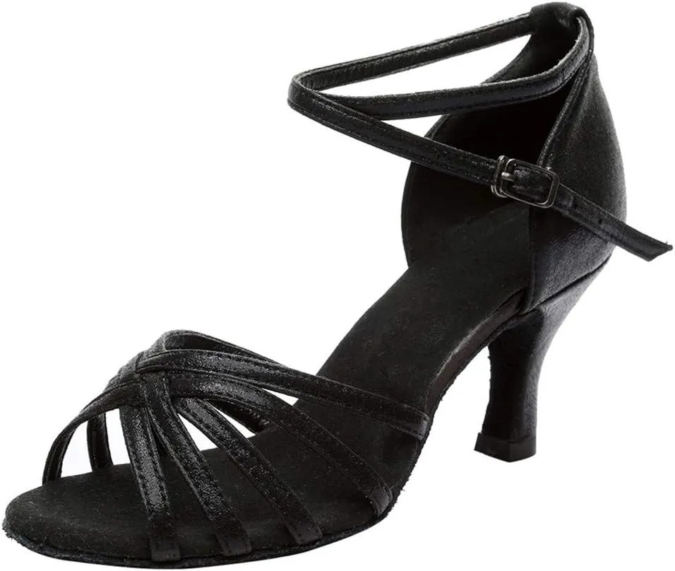 Dheva-C Thick Sole Sandals for Women Fashion Latin Dancing Shoes Women Ballroom Dance Sandals Prom Women's Sandals Women Sandals 39 (Black #3, 4.5)