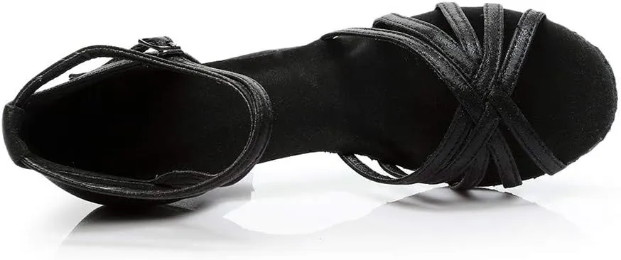 Dheva-C Thick Sole Sandals for Women Fashion Latin Dancing Shoes Women Ballroom Dance Sandals Prom Women's Sandals Women Sandals 39 (Black #3, 4.5)