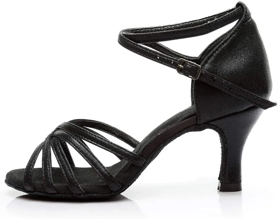 Dheva-C Thick Sole Sandals for Women Fashion Latin Dancing Shoes Women Ballroom Dance Sandals Prom Women's Sandals Women Sandals 39 (Black #3, 4.5)