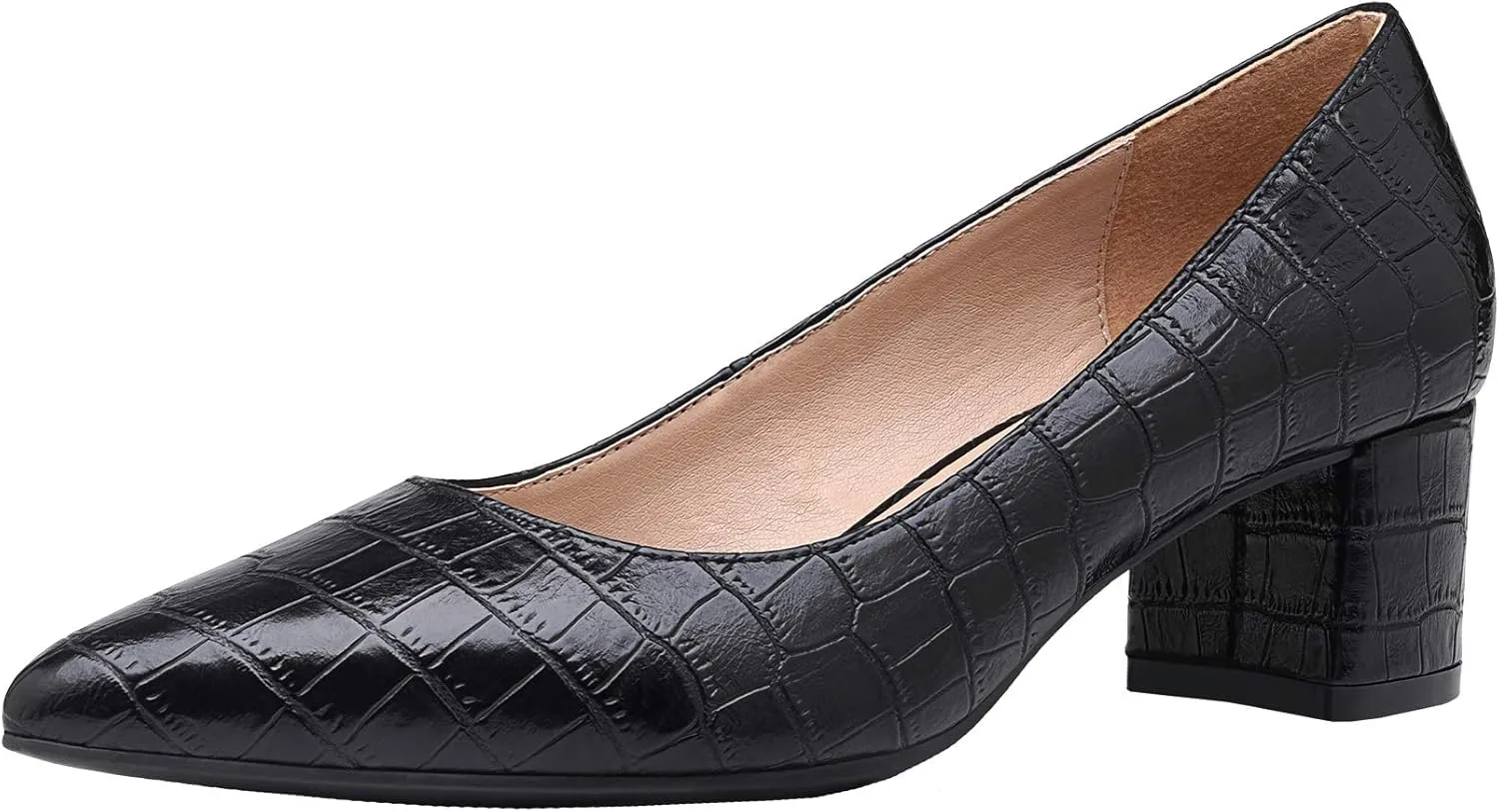 DREAM PAIRS Women??s Chunky Low Block Heels Closed Toe Dress Pumps Shoes