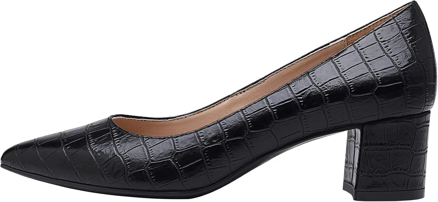 DREAM PAIRS Women??s Chunky Low Block Heels Closed Toe Dress Pumps Shoes