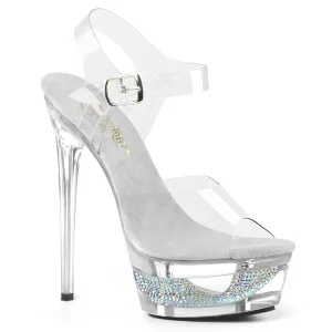ECLIPSE-608DM Pleaser Clear Sexy Platform Shoes (Pole Dancing Heels)
