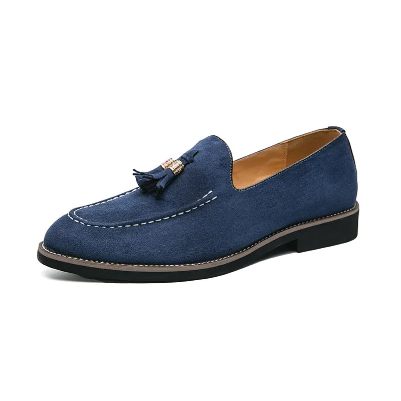 Elegant Shoes Men Classic Dress Loafers Men Brand Shoes Moda Italiana Suede Tassel Leather Shoes Formal Mocassim Masculino Couro