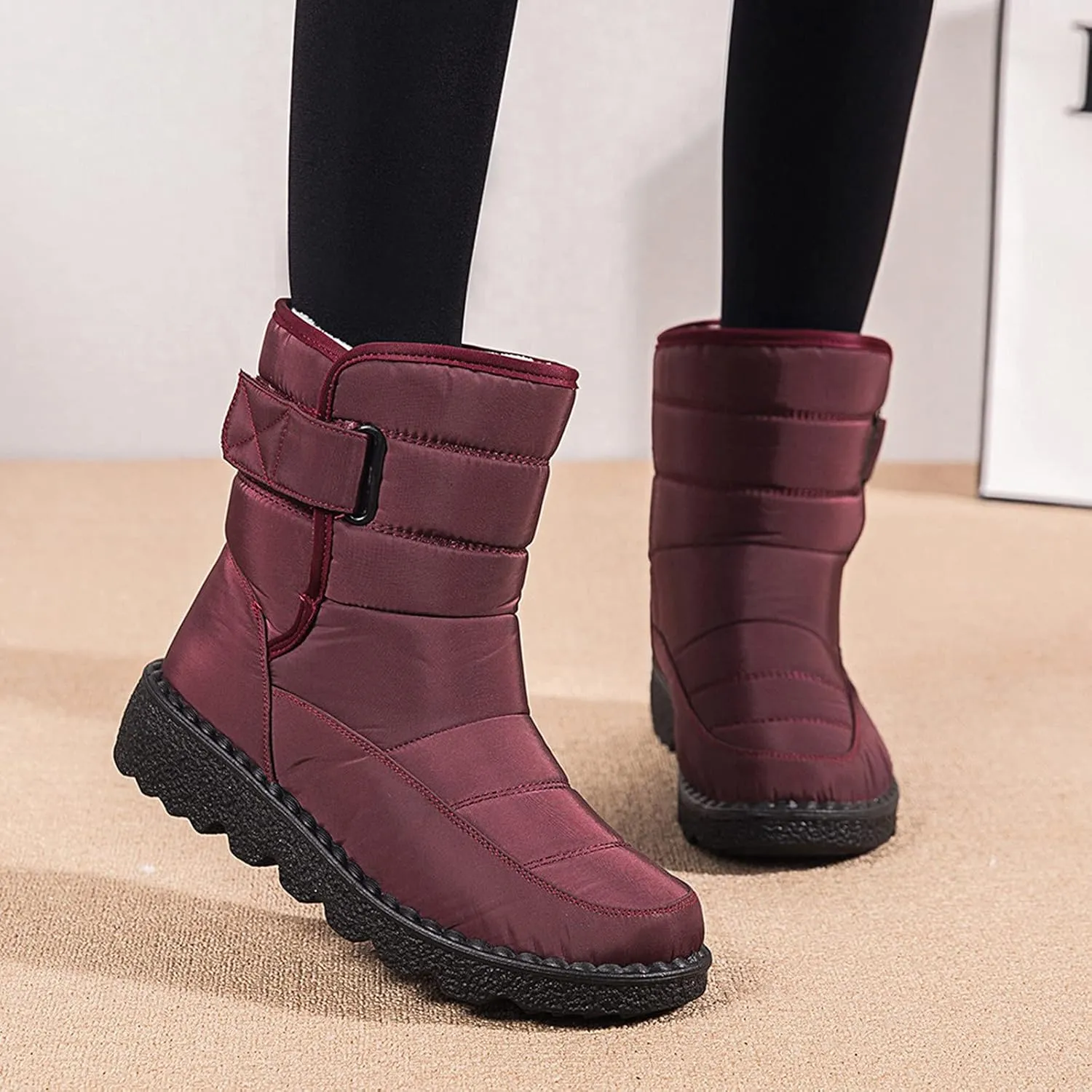 Extra Wide Calf Snow Boots for Women Women Snow Boots Wide Width Extra Wide Calf Winter Boots for Women Plus Size Outdoor Waterproof Rubber Boots for Women Womens Winter Boots Non Slip Zipper Size 10