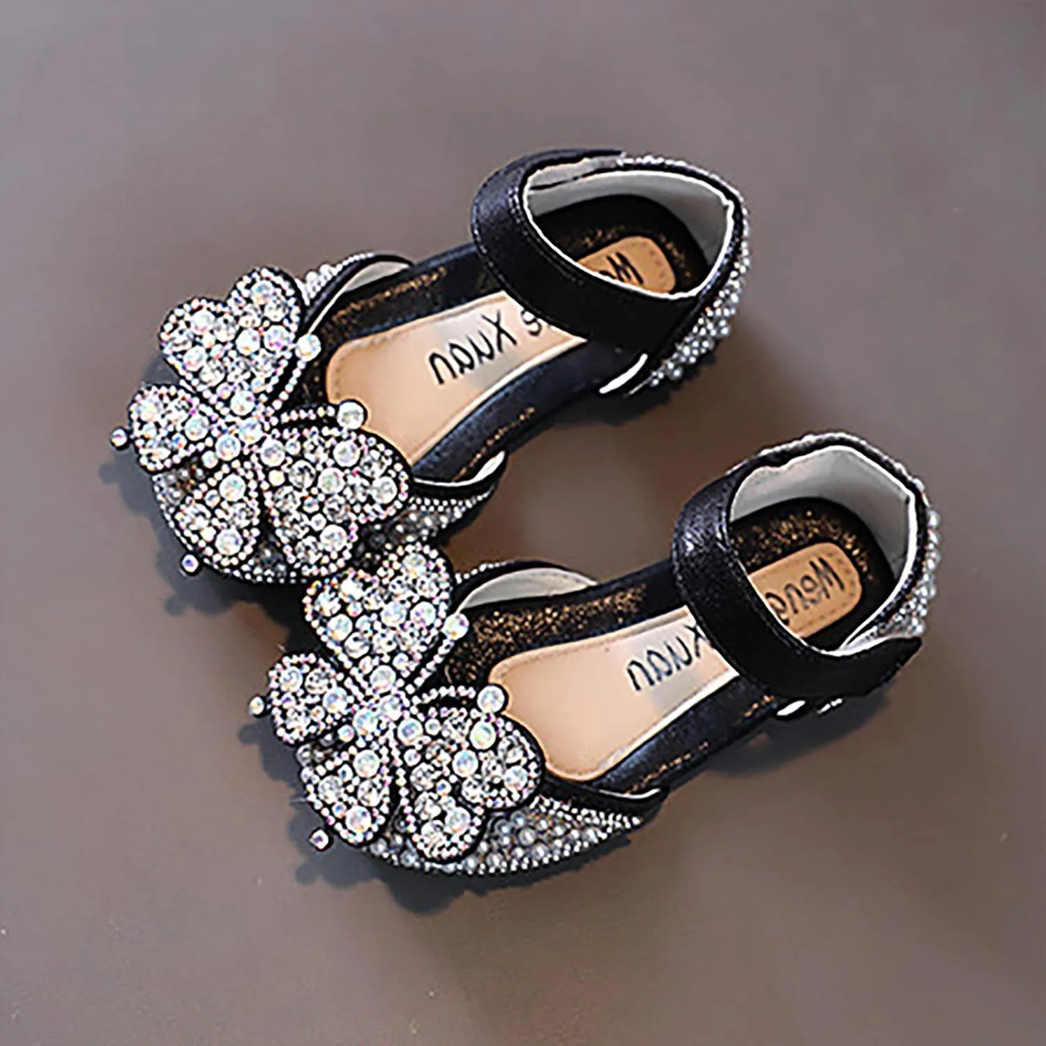 Fashion Spring and Summer Children Dance Shoes Girls Dress Performance Princess Shoes Pearl Rhinestone Kids Size 6 Boots (Black, 3-3.5 Years Toddler)