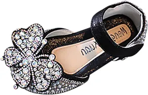 Fashion Spring and Summer Children Dance Shoes Girls Dress Performance Princess Shoes Pearl Rhinestone Kids Size 6 Boots (Black, 3-3.5 Years Toddler)