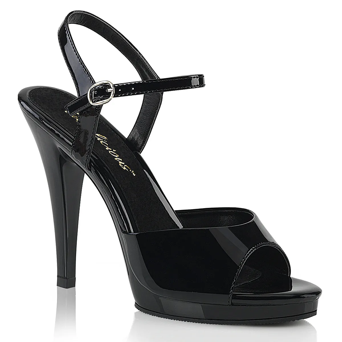 FLAIR-409 Fabulicious 4 1/2" Flair Black Patent Sexy Shoes (High Heels)