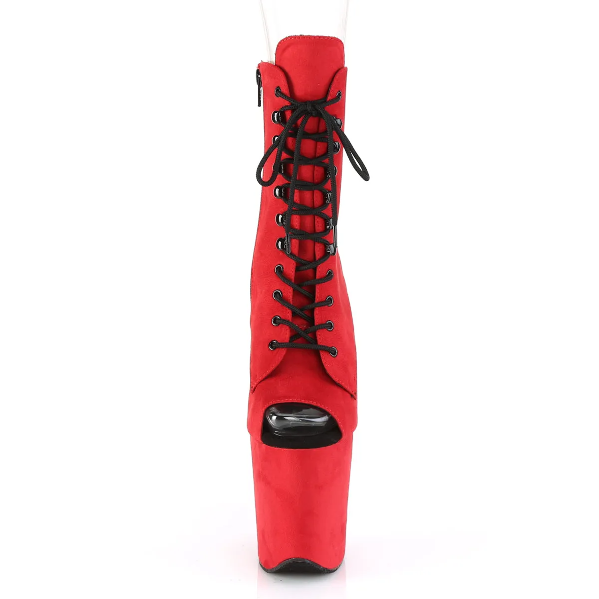 FLAMINGO-1021FS Pleaser Red Faux Suede Sexy Platform Shoes (Pole Dancing Heels)