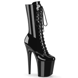 FLAMINGO-1054 Pleaser Black Patent Sexy Platform Shoes (Pole Dancing Heels)
