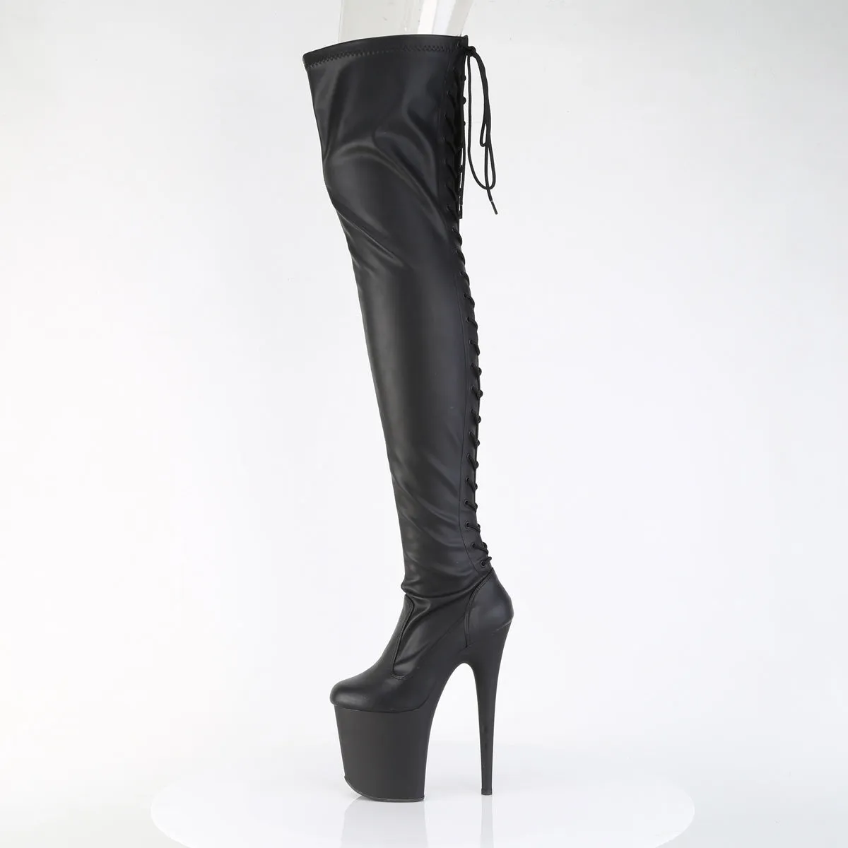 FLAMINGO-3850 Pleaser Black Faux Leather Sexy Platform Shoes (Pole Dancing Heels)