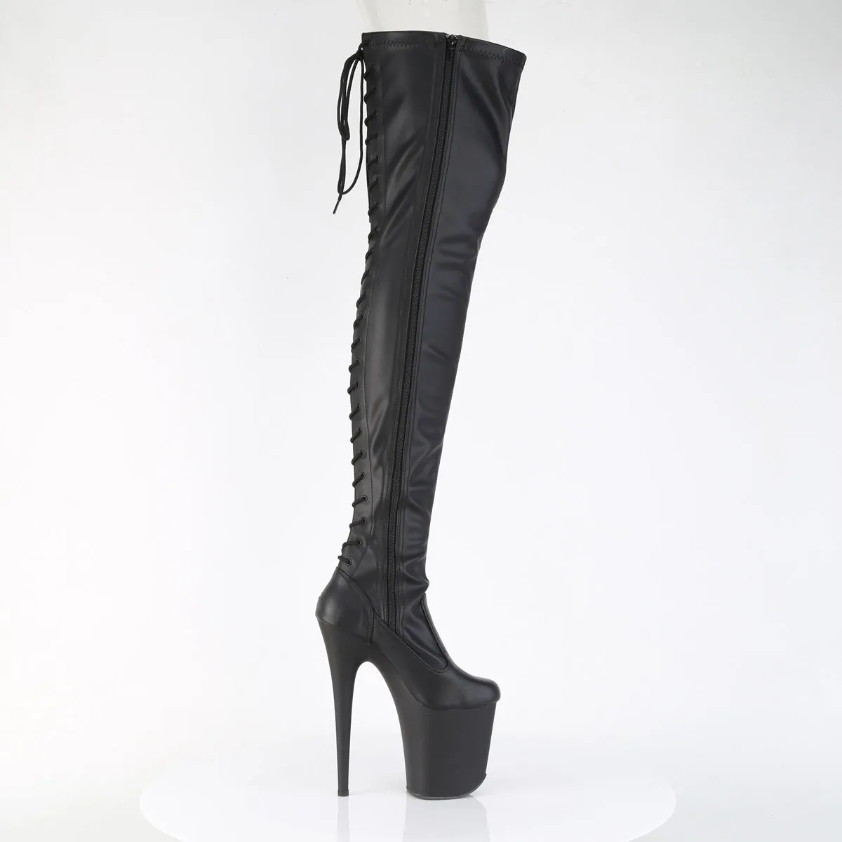 FLAMINGO-3850 Pleaser Black Faux Leather Sexy Platform Shoes (Pole Dancing Heels)
