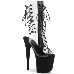 FLAMINGO-800-60FS Pleaser Clear/Black Sexy Platform Shoes (Pole Dancing Heels)