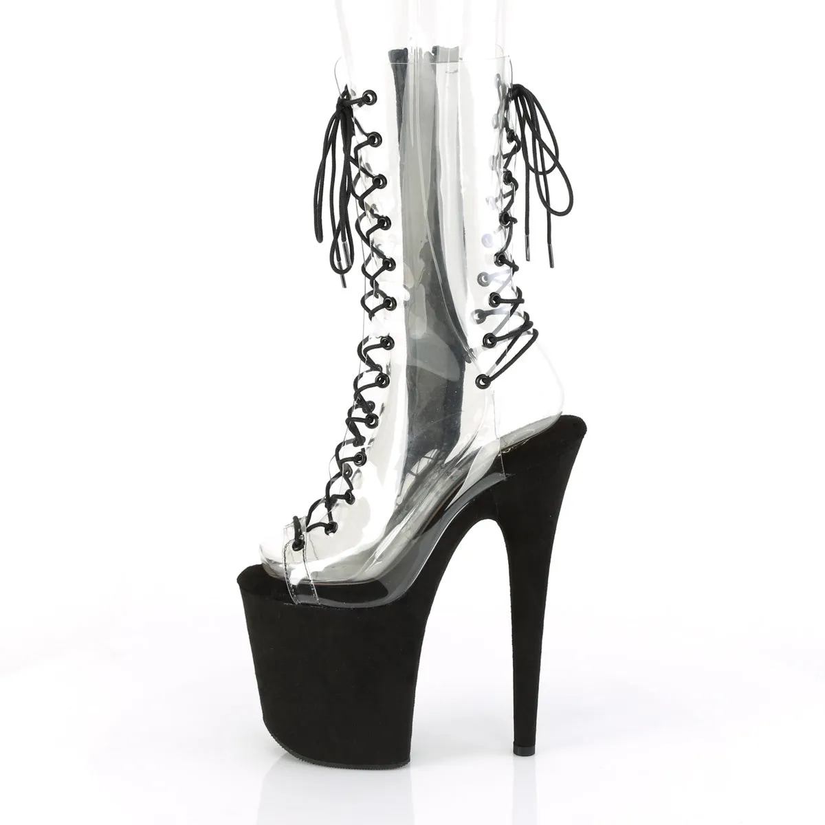 FLAMINGO-800-60FS Pleaser Clear/Black Sexy Platform Shoes (Pole Dancing Heels)