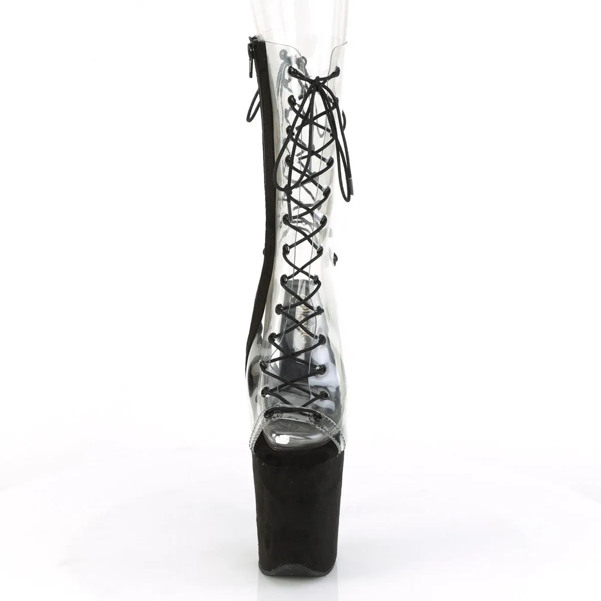 FLAMINGO-800-60FS Pleaser Clear/Black Sexy Platform Shoes (Pole Dancing Heels)