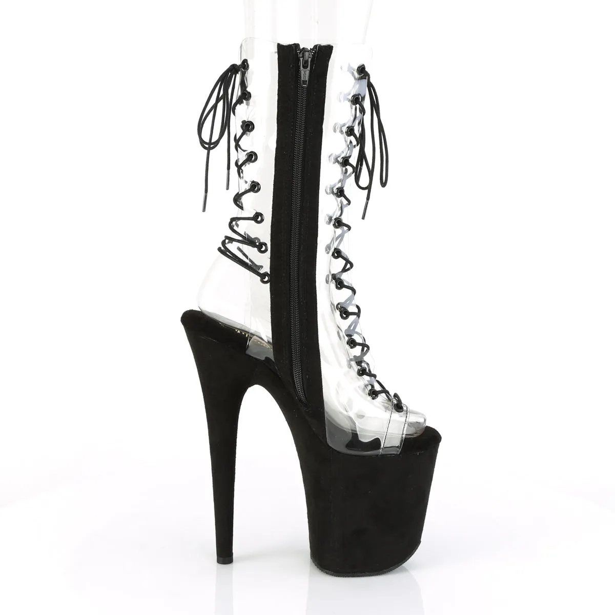 FLAMINGO-800-60FS Pleaser Clear/Black Sexy Platform Shoes (Pole Dancing Heels)