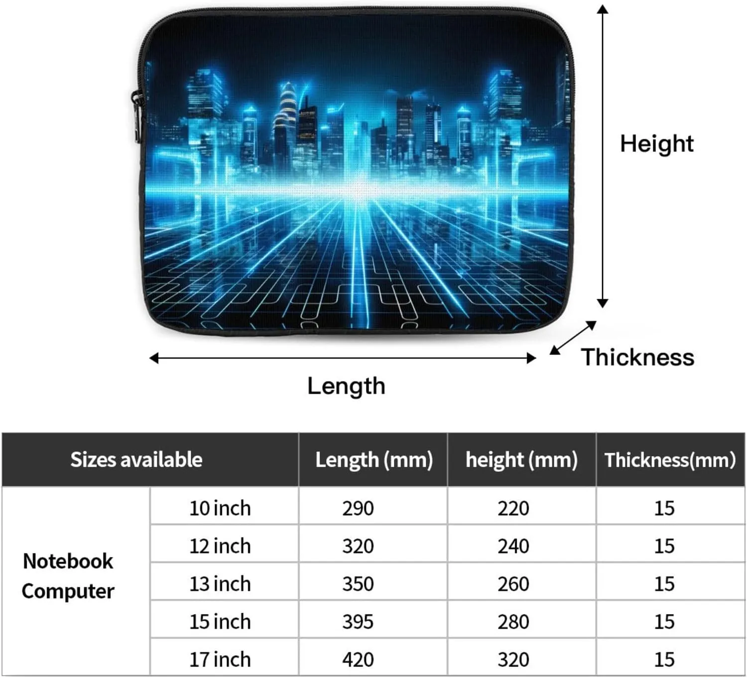 Fortress of Light Laptop Sleeve Case 15 Inch Suitable for Notebook Computer Tablet Traveling Carrying Simple Case