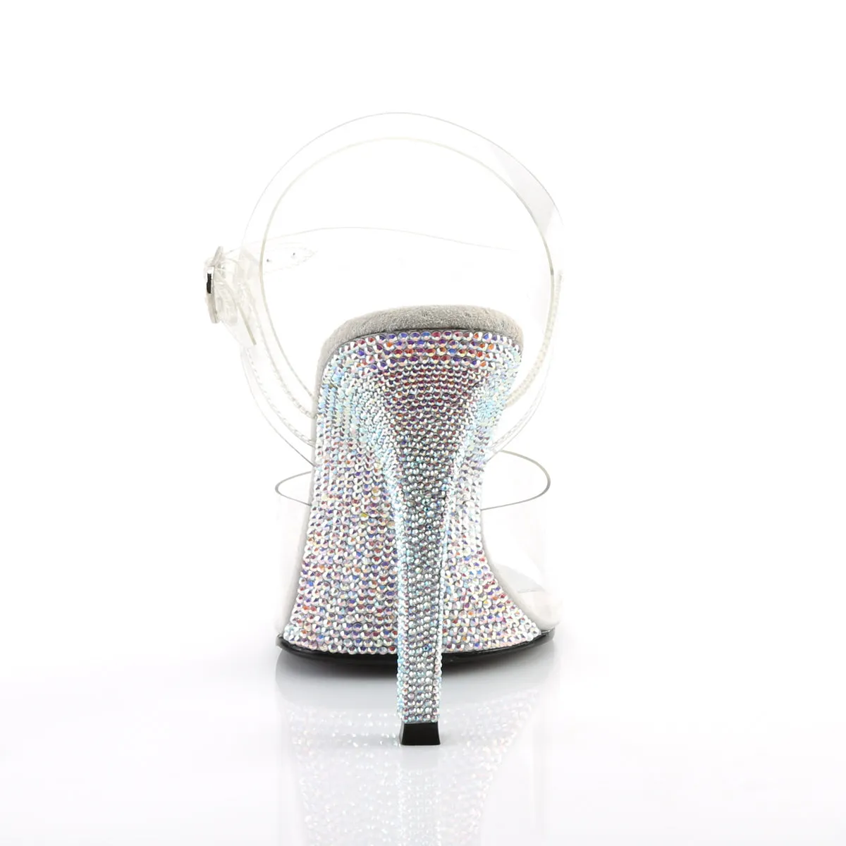 GALA-08DM Fabulicious 4 1/2" Gala Clear/Silver Multi Sexy Shoes (High Heels)