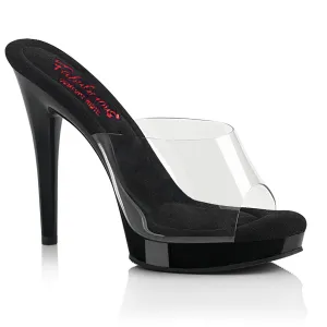 GLORY-501 Fabulicious 5" Glory Clear/Black Sexy Shoes (High Heels)