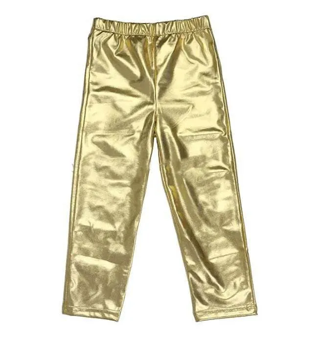 Gold Metallic Girls Leggings
