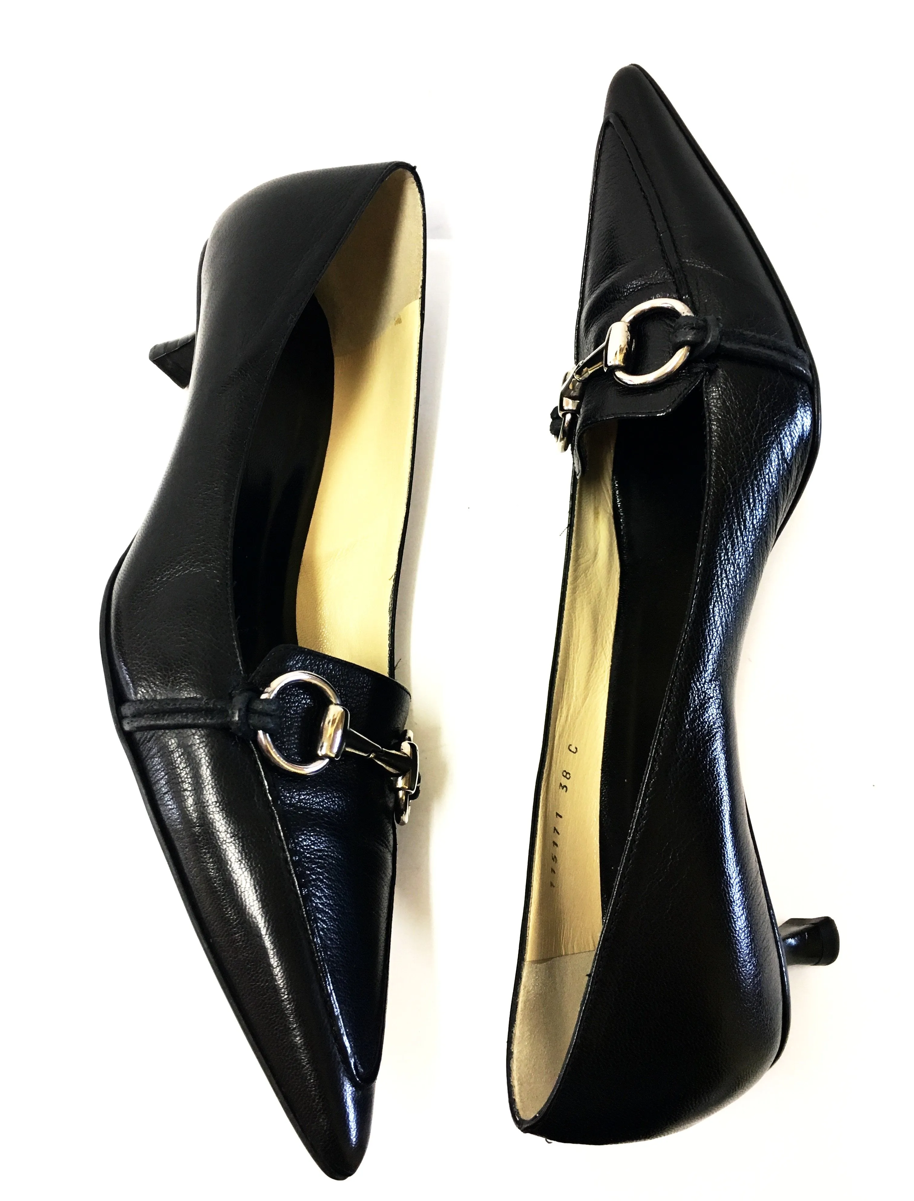 GUCCI HORSEBIT PUMPS KITTEN HEELS SIZE 38C