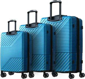Hardshell Luggage Sets 3 Piece double spinner 8 wheels Suitcase with TSA Lock Lightweight 20''24''28''