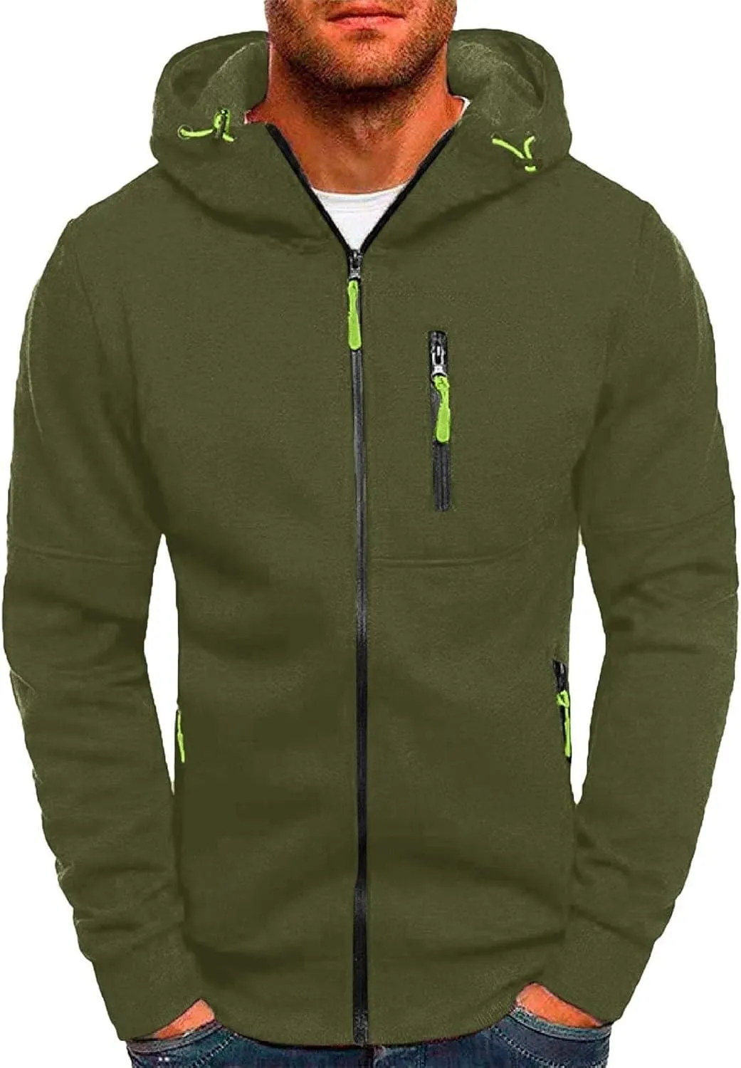 Hoodies Mens' Autumn Winter Long Sleeve Zipper Hooded Sweatshirt Cardigan Long Sleeve Sweatshirt Sports Hooded Jacket