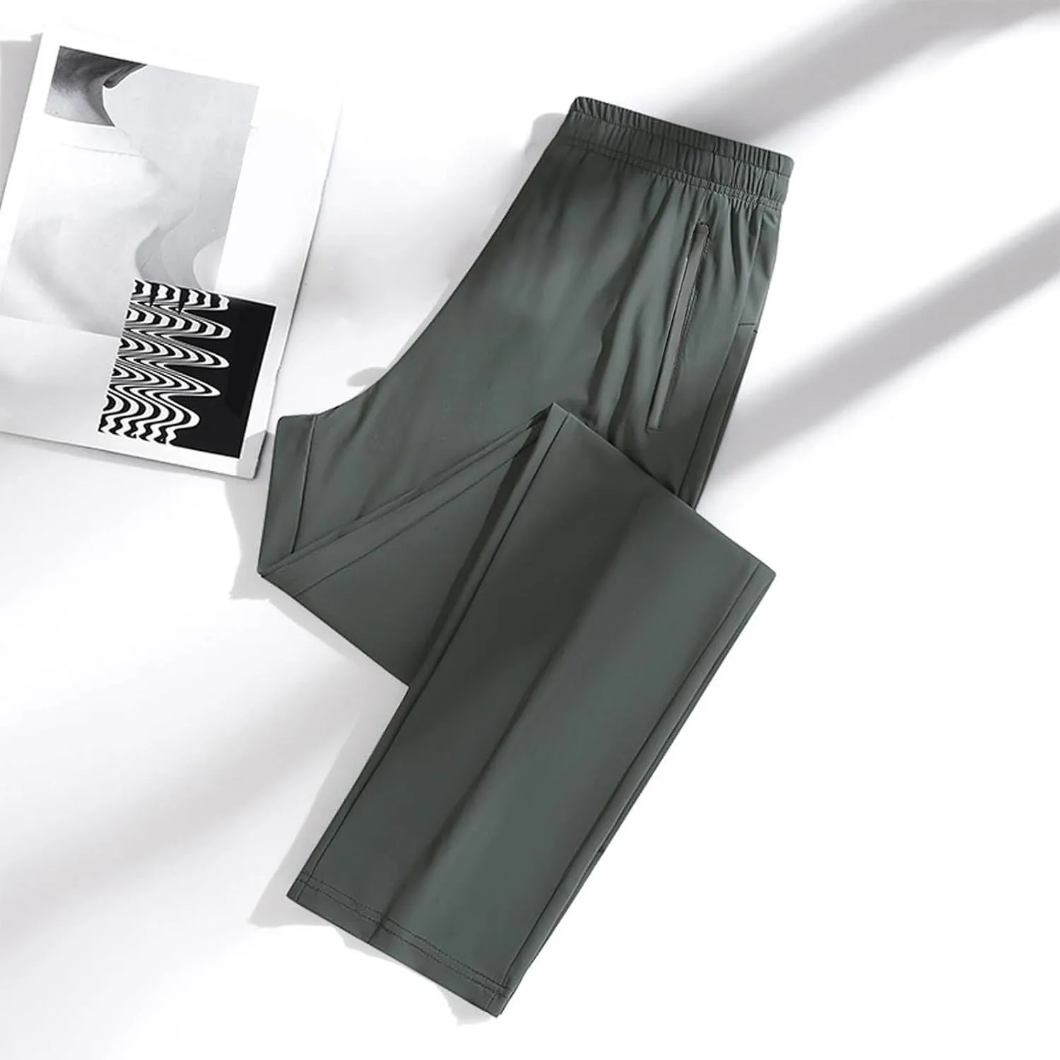 Iced Active Pants for Women Stretch Straight Leg Quick Dry Beeswan Pants High Waisted Elastic Loose Athletic Trousers