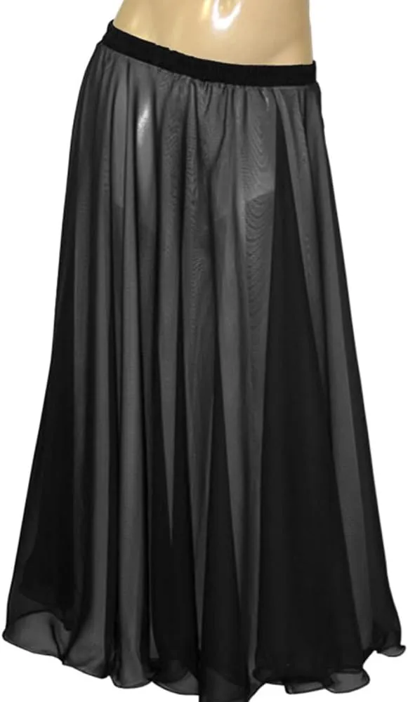 Indian Trendy Women's Summer Chiffon Floor Length Beach Maxi Skirt 2 Layer Reversible Belly Dance