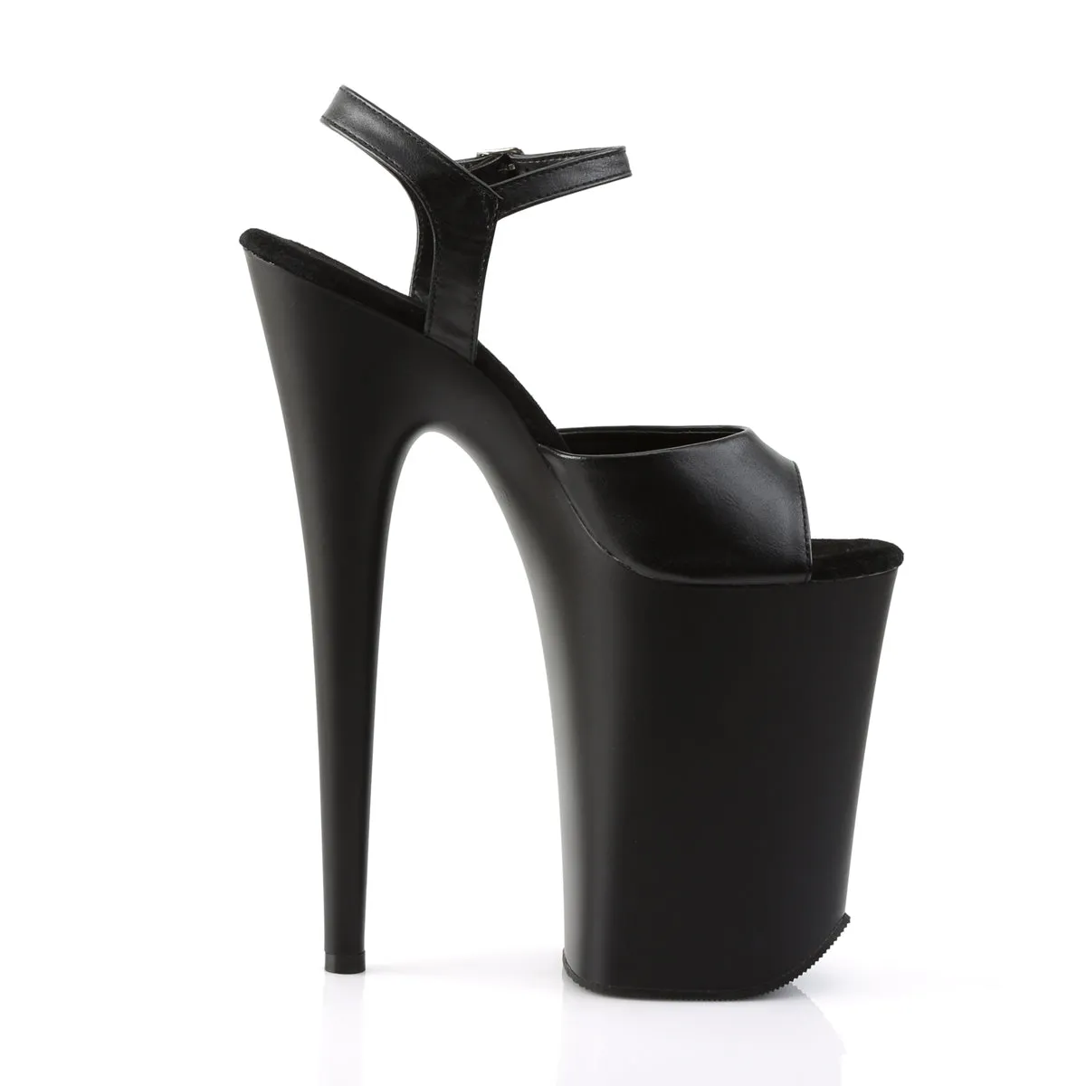INFINITY-909 Pleaser Black Faux Leather Sexy Platform Shoes (Pole Dancing Heels)