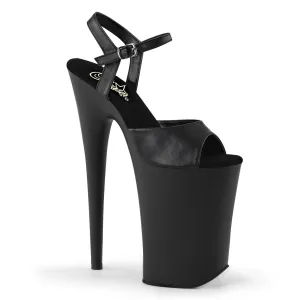 INFINITY-909 Pleaser Black Faux Leather Sexy Platform Shoes (Pole Dancing Heels)
