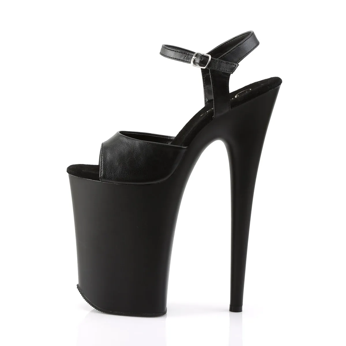 INFINITY-909 Pleaser Black Faux Leather Sexy Platform Shoes (Pole Dancing Heels)