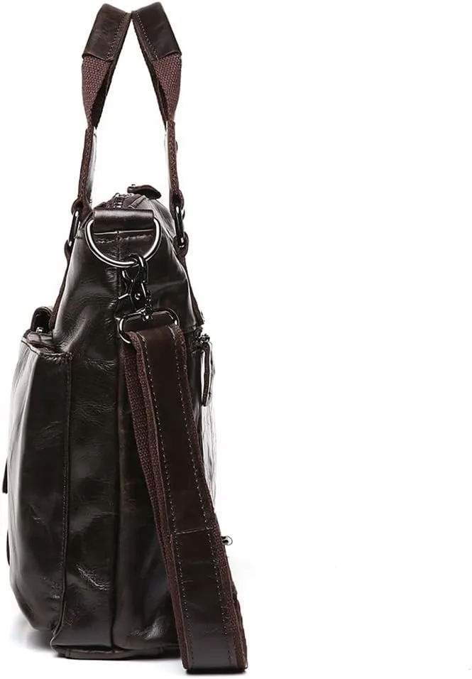 JSEIAJB Men's Bag Layer Cowhide Handbag Leather Korean Version Of The Document Men's Casual Briefcase