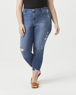 Julianna Destructed Hem Skinny | Medium Wash