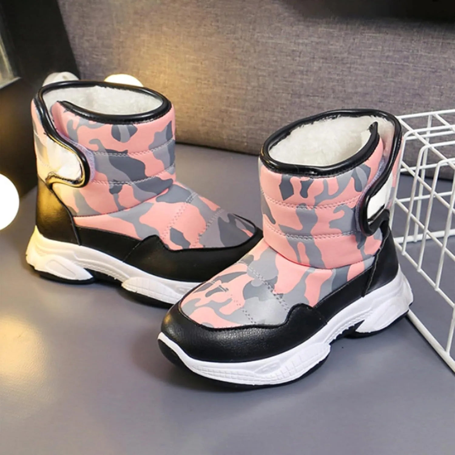 Kids Chunky Warm Snow Boots Boys Girls Winter Water??roof Outdoor Slip ??esistant Cold Weather Comfy Soft Shoes