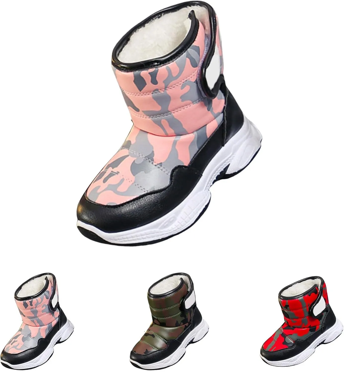 Kids Chunky Warm Snow Boots Boys Girls Winter Water??roof Outdoor Slip ??esistant Cold Weather Comfy Soft Shoes
