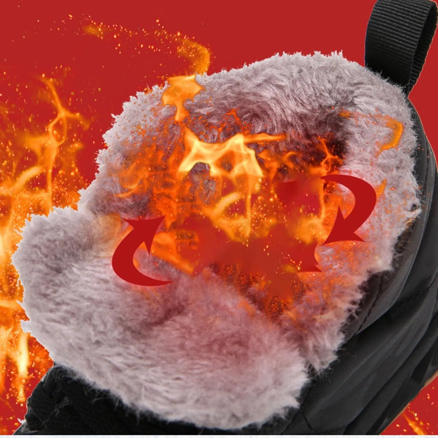 Kids Lace-Up Snow Sport Shoes Fuzzy Lined Outdoor Ski Booties Boys Girls Cotton Thick Sneaker Childrens Non Slip Shoes