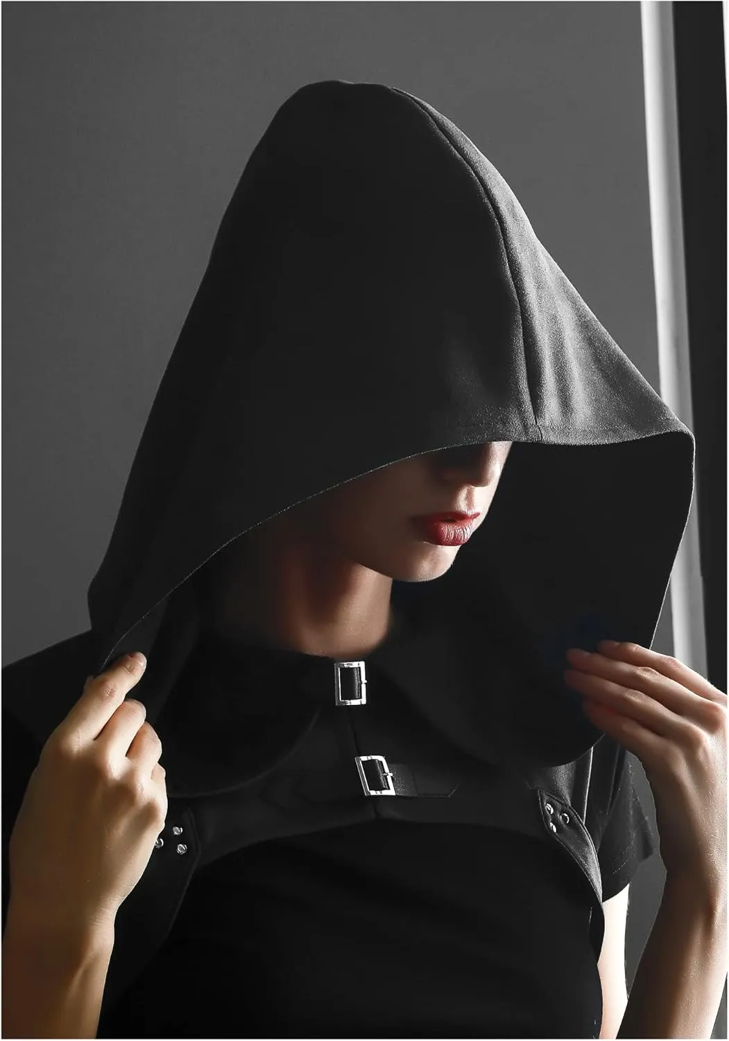 KUOIN Steampunk Cowl Hood Medieval Gothic Cape Cosplay Men Women