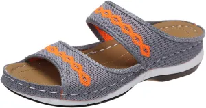 Ladmiple Fashion Sandals Women Dressy Summer Flat Orthotic Slides Comfortable Walking Orthopedic Flip Flops with Arch Support