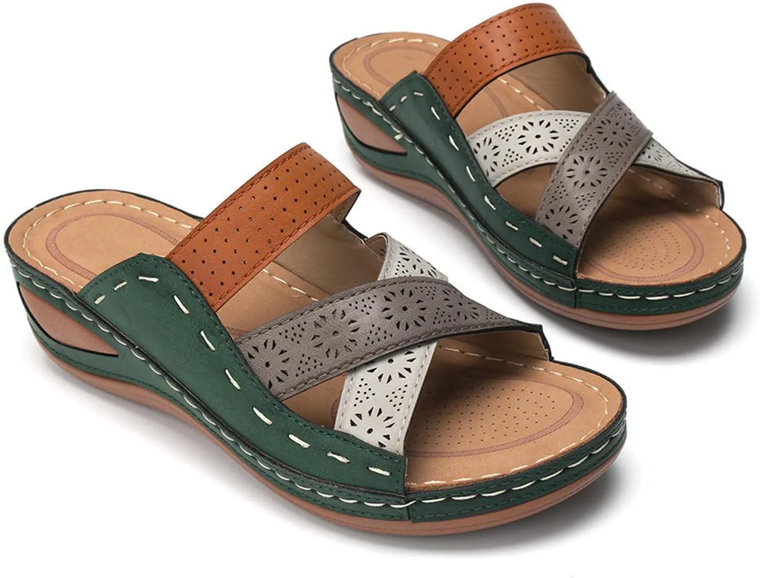 Ladmiple Orthopedic Dress Sandals For Women Plantar Fasciitis Arch Support Flip Flops Summer Comfort Walking Orthotic Slides