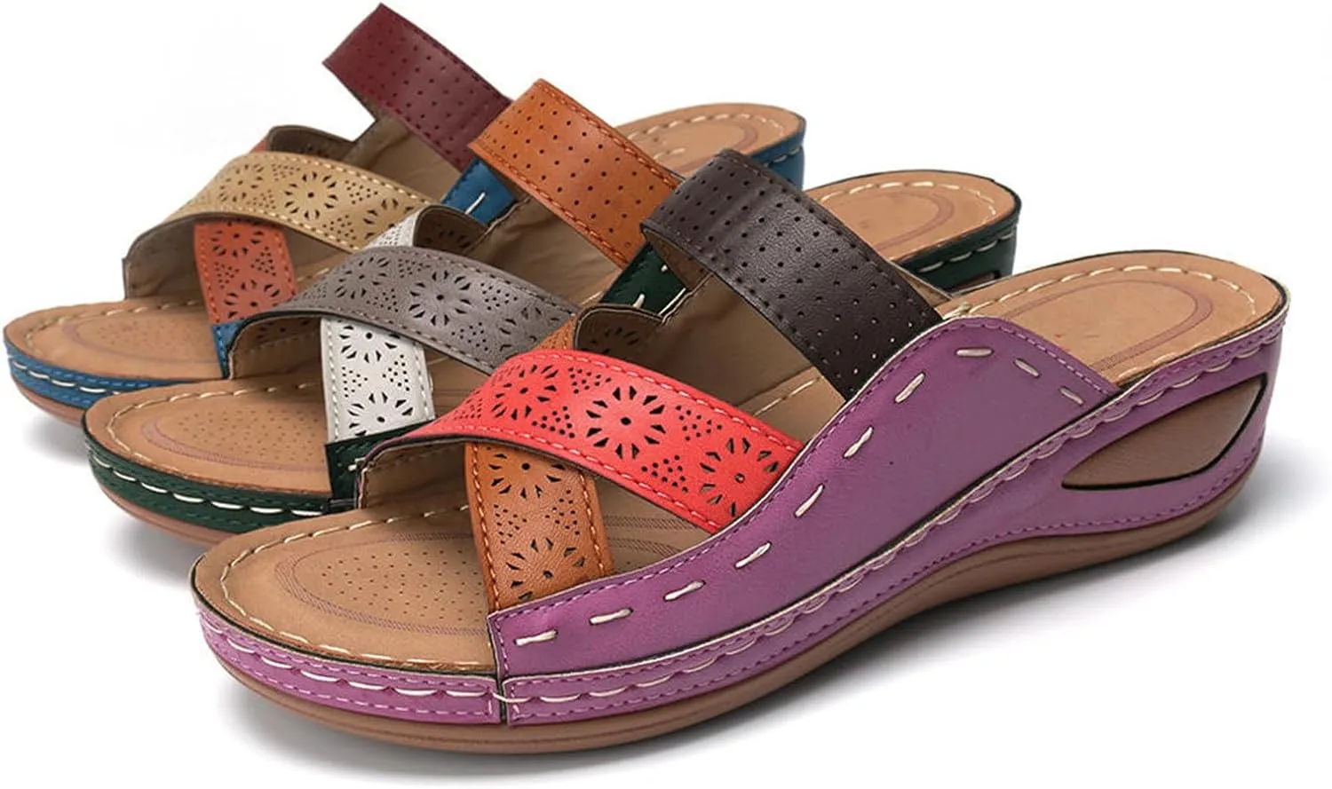 Ladmiple Orthopedic Dress Sandals For Women Plantar Fasciitis Arch Support Flip Flops Summer Comfort Walking Orthotic Slides