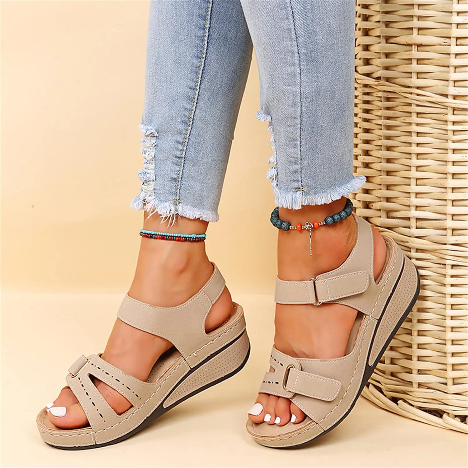 Ladmiple Orthopedic Sandals For Women Dressy Summer Arch Support Slides for Plantar Fasciitis Comfort Orthotic Flip Flops