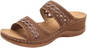 Ladmiple Orthopedic Sandals For Women Dressy Summer Comfortable Walking Flip Flops Orthotic Slides Shoes with Arch Support