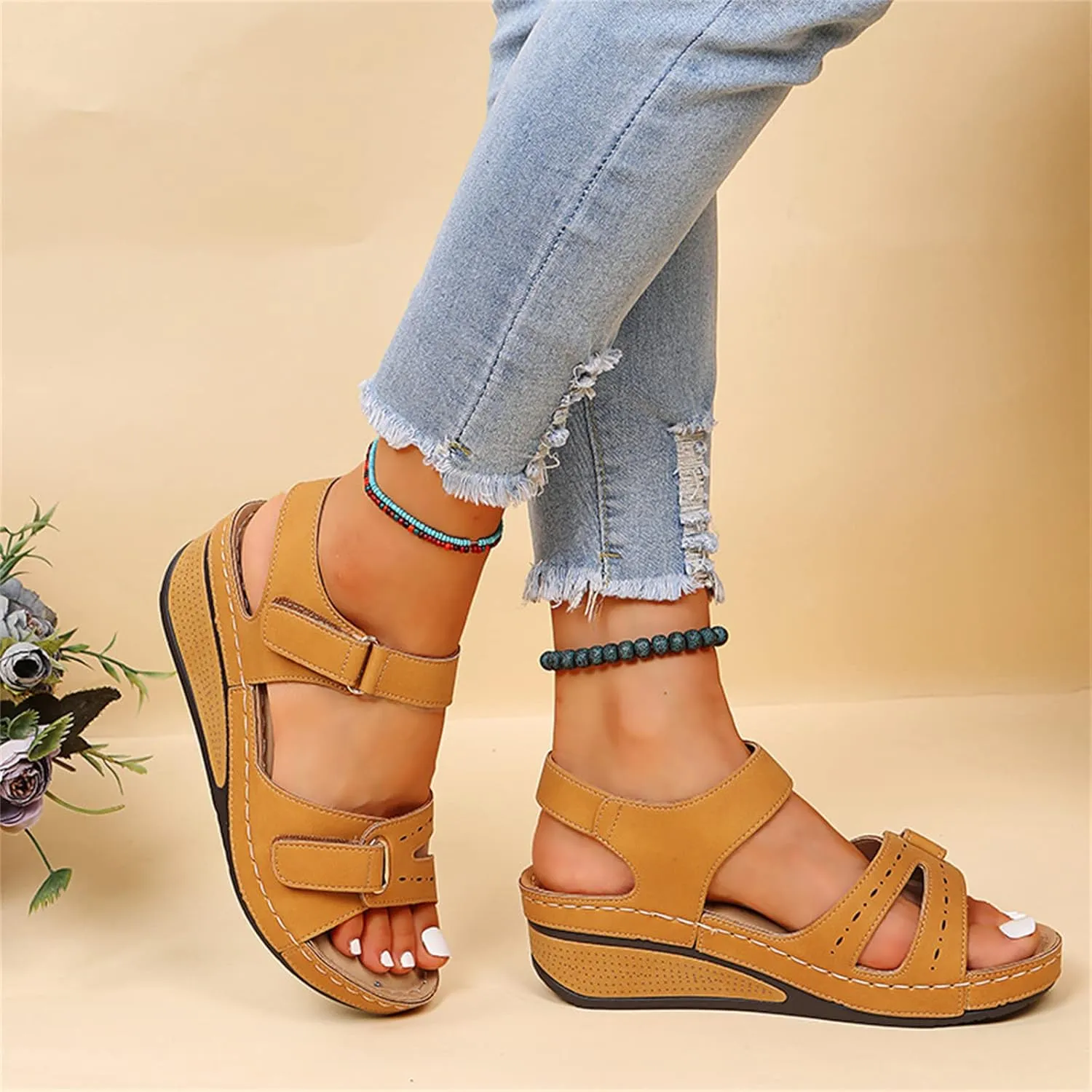 Ladmiple Orthopedic Sandals For Women Dressy Summer Orthotic Flips Flops Comfortable Arch Support for Flat feet Slides